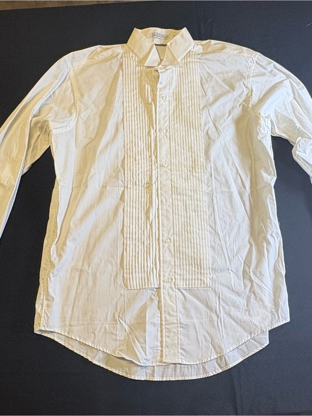 Dior White Pleated Front Men's Dress Shirt
